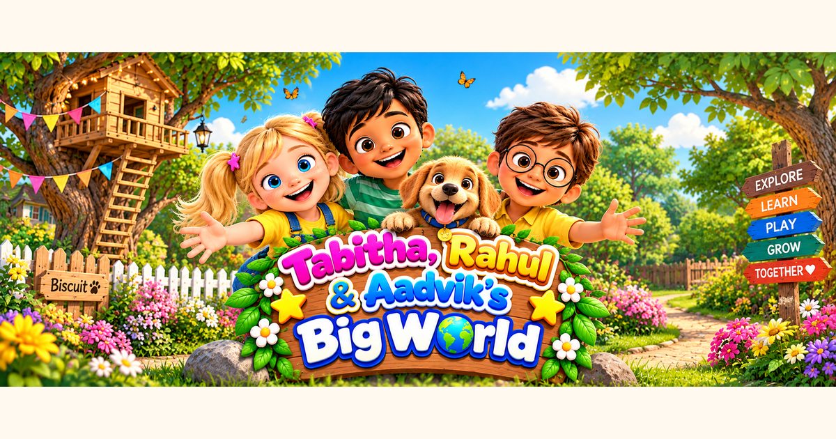 Illustrated Big World characters from the children's learning project