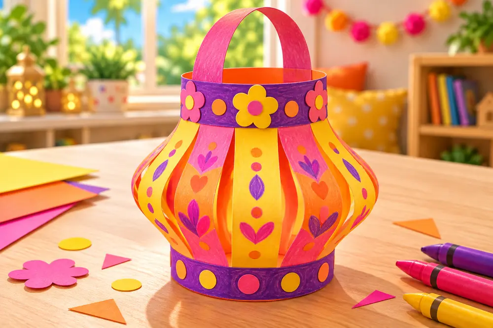 Digital preview of a finished Folded paper lantern