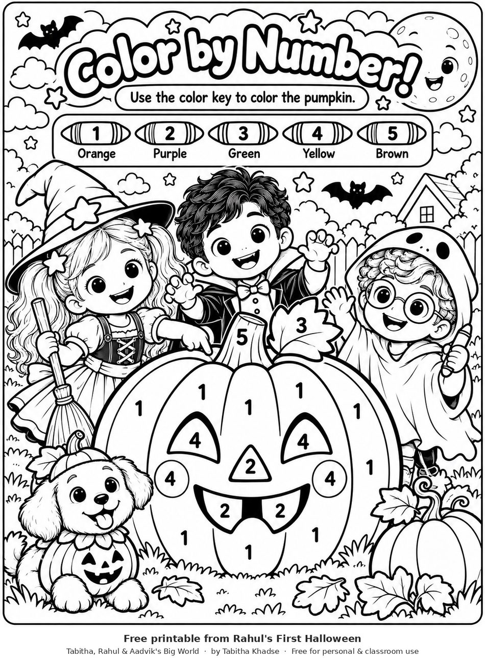 Preview of Pumpkin Color by Number for Preschool worksheet