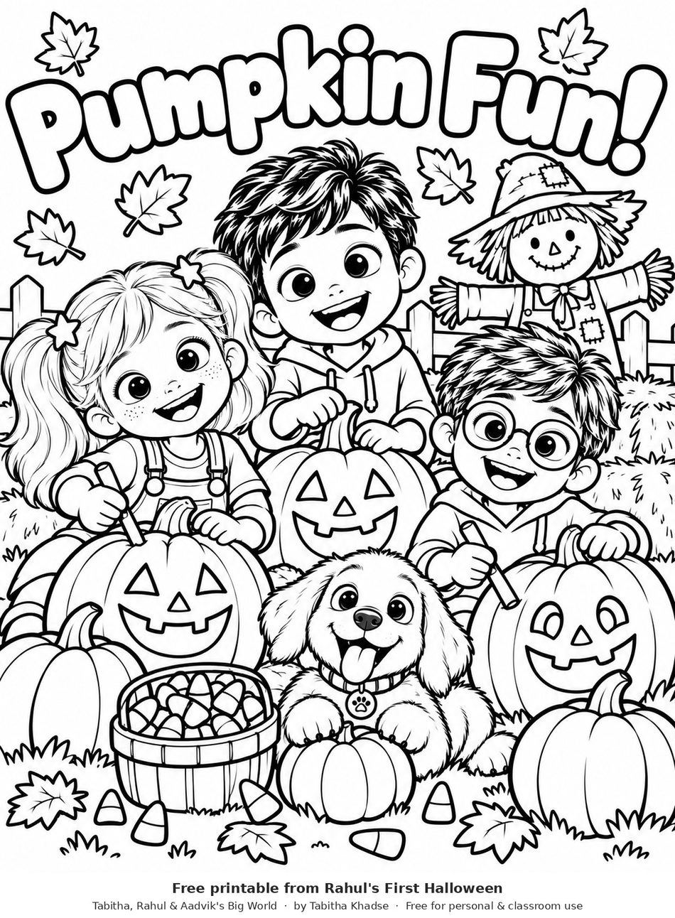 Preview of Pumpkin Patch Coloring Page for Preschoolers worksheet
